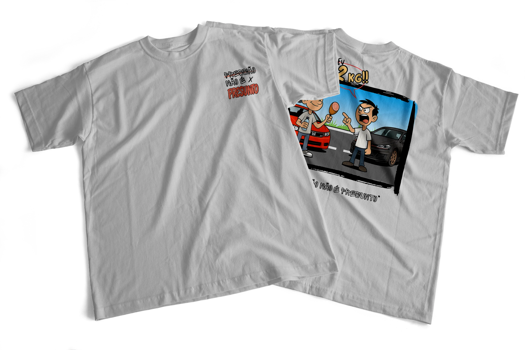 Camiseta Automotiva "Pressão Não É Presunto" #1
