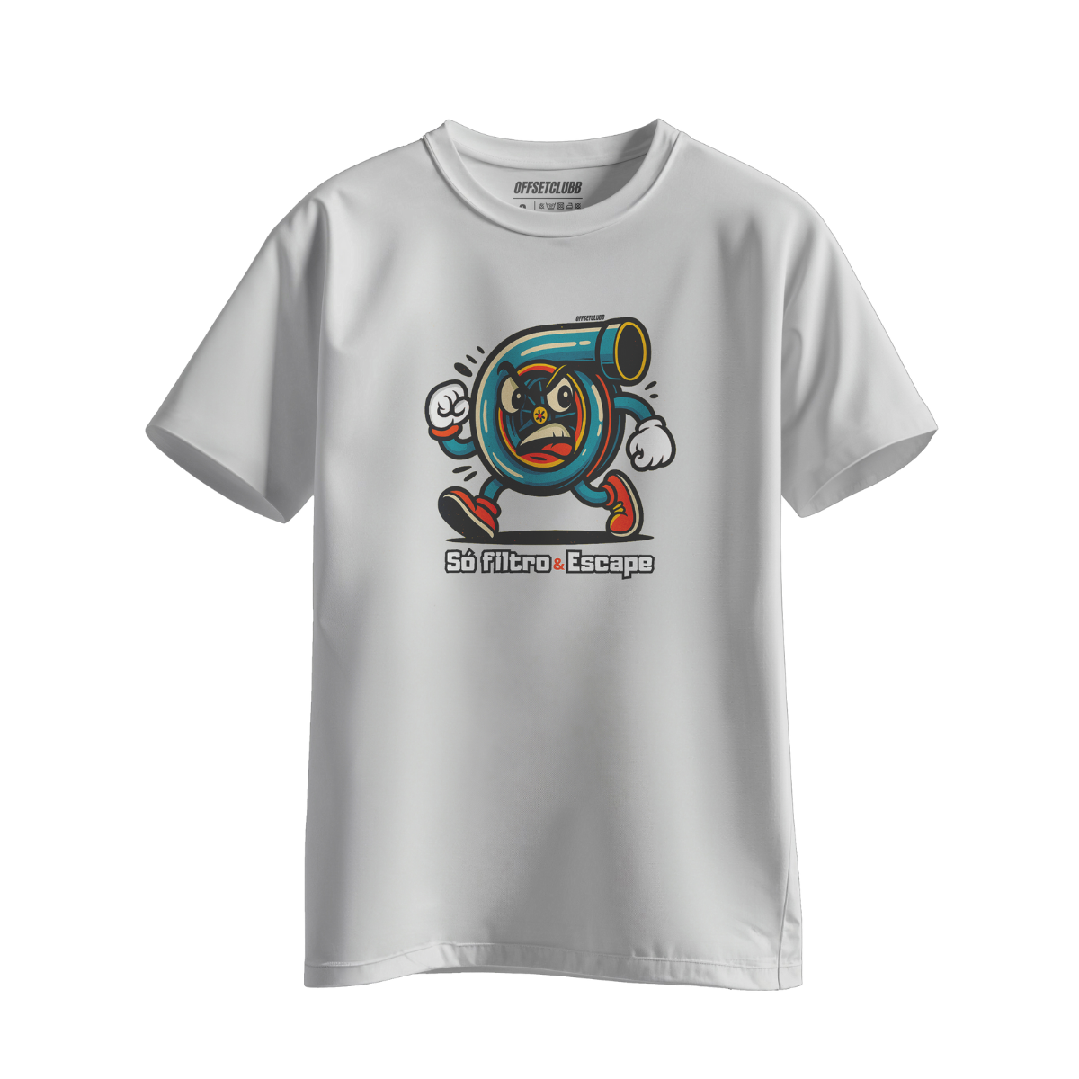 Camiseta Automotiva "SÓ FILTRO & ESCAPE" branca