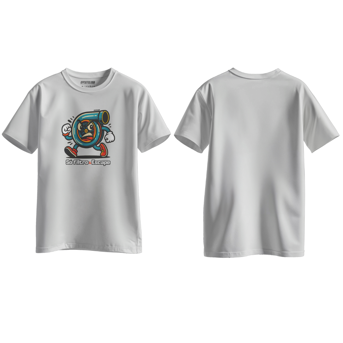 Camiseta Automotiva "SÓ FILTRO & ESCAPE" branca