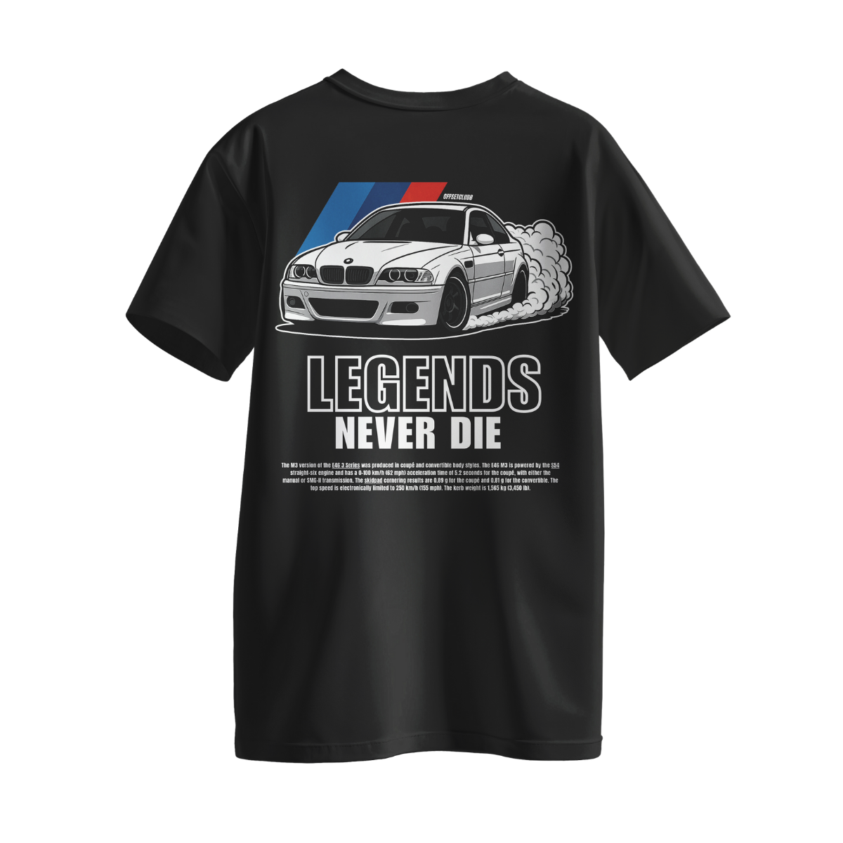 Camiseta Streetwear Automotiva "BMW M3 Legends" Preto