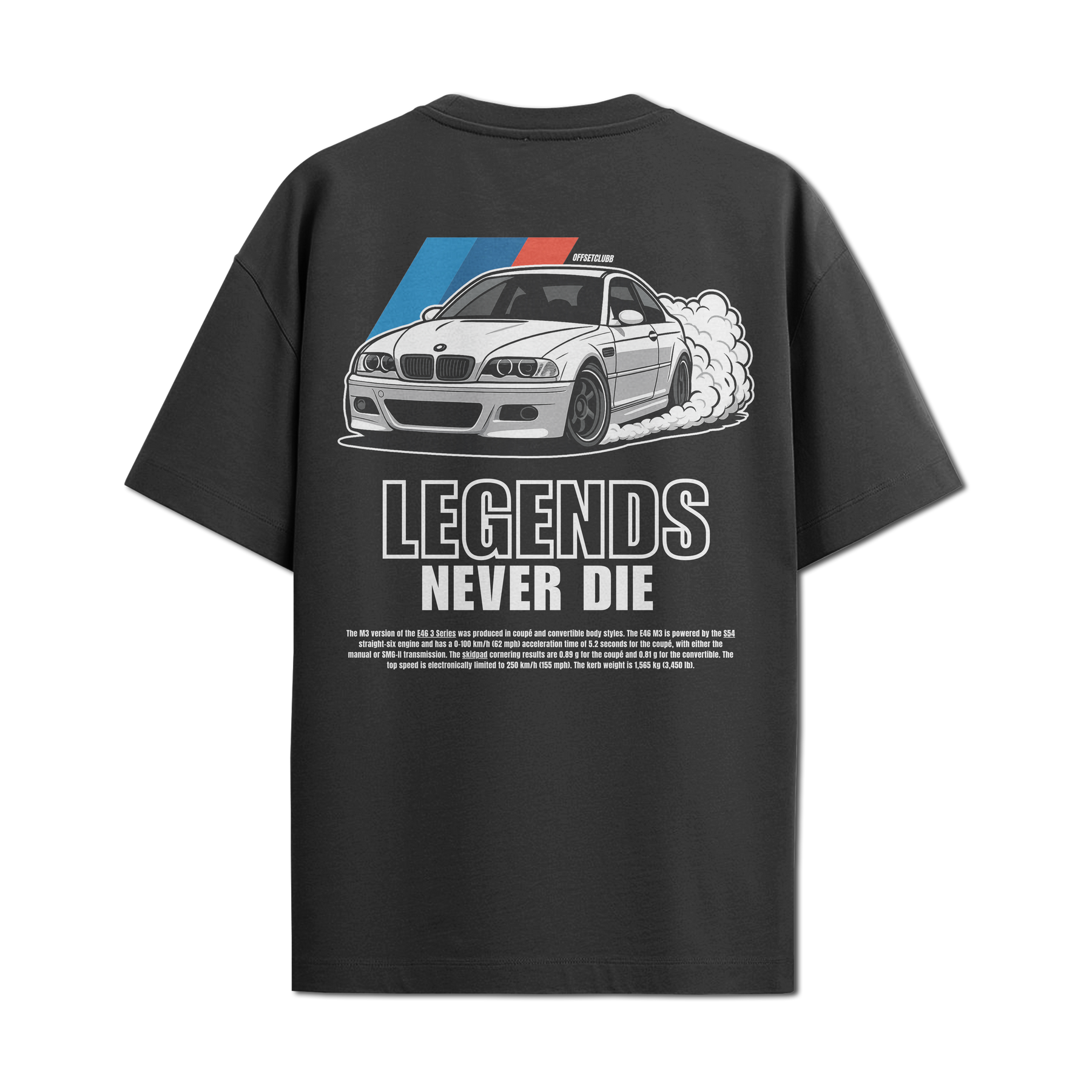 Camiseta Streetwear Automotiva BMW M3 Legends Preto
