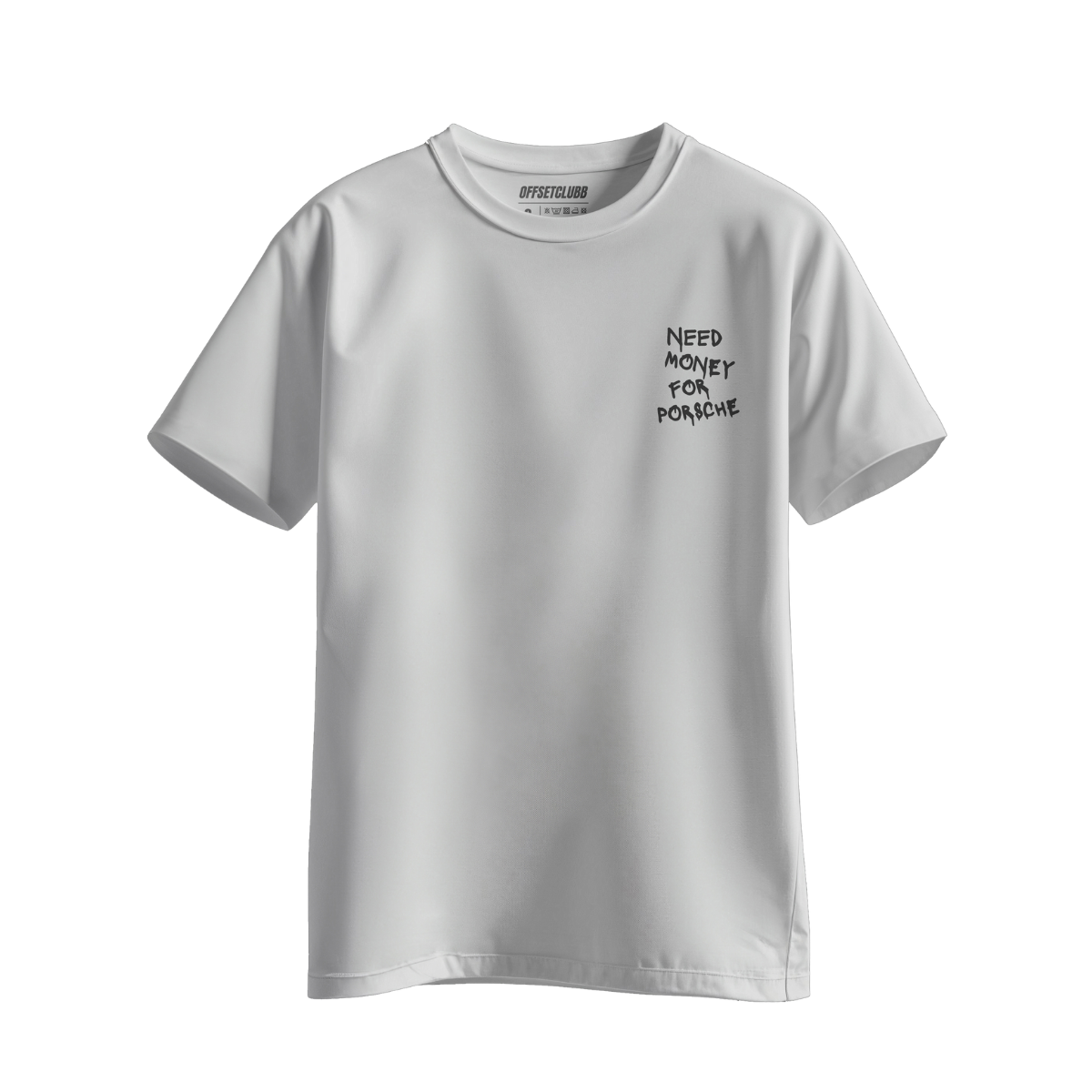 Camiseta Streetwear Automotiva Branca Need Money for Porsche