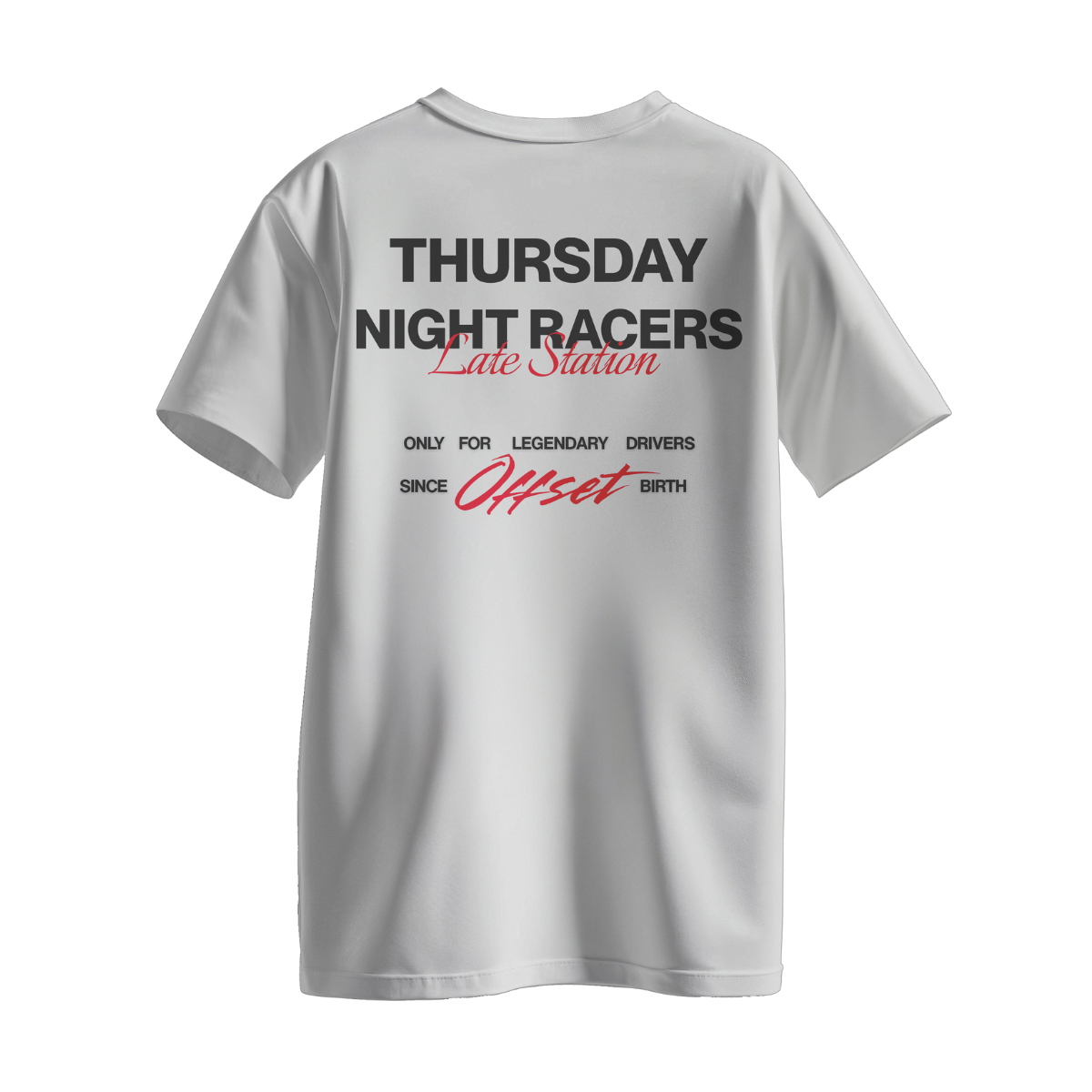 Camiseta Streetwear Automotiva Branca Thursday Night Racers