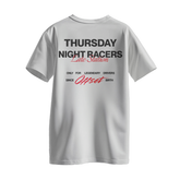 Camiseta Streetwear Automotiva Branca Thursday Night Racers