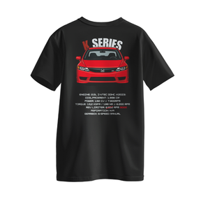 Camiseta Streetwear Automotiva Civic Si "K Series" preta