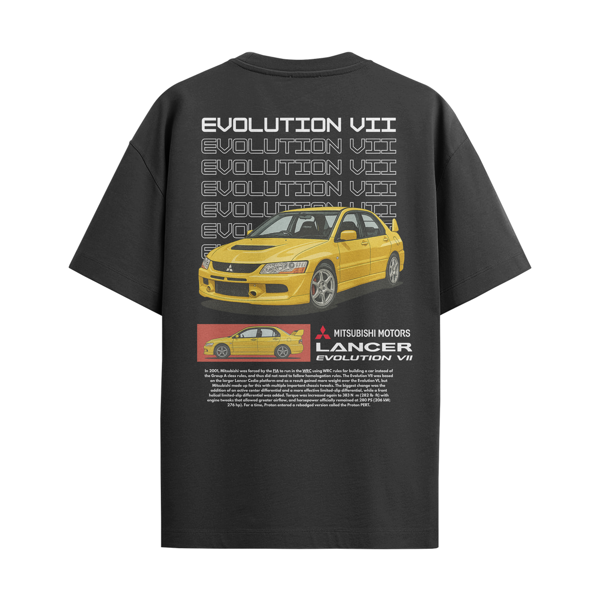Camiseta Streetwear Automotiva Evolution VII preta