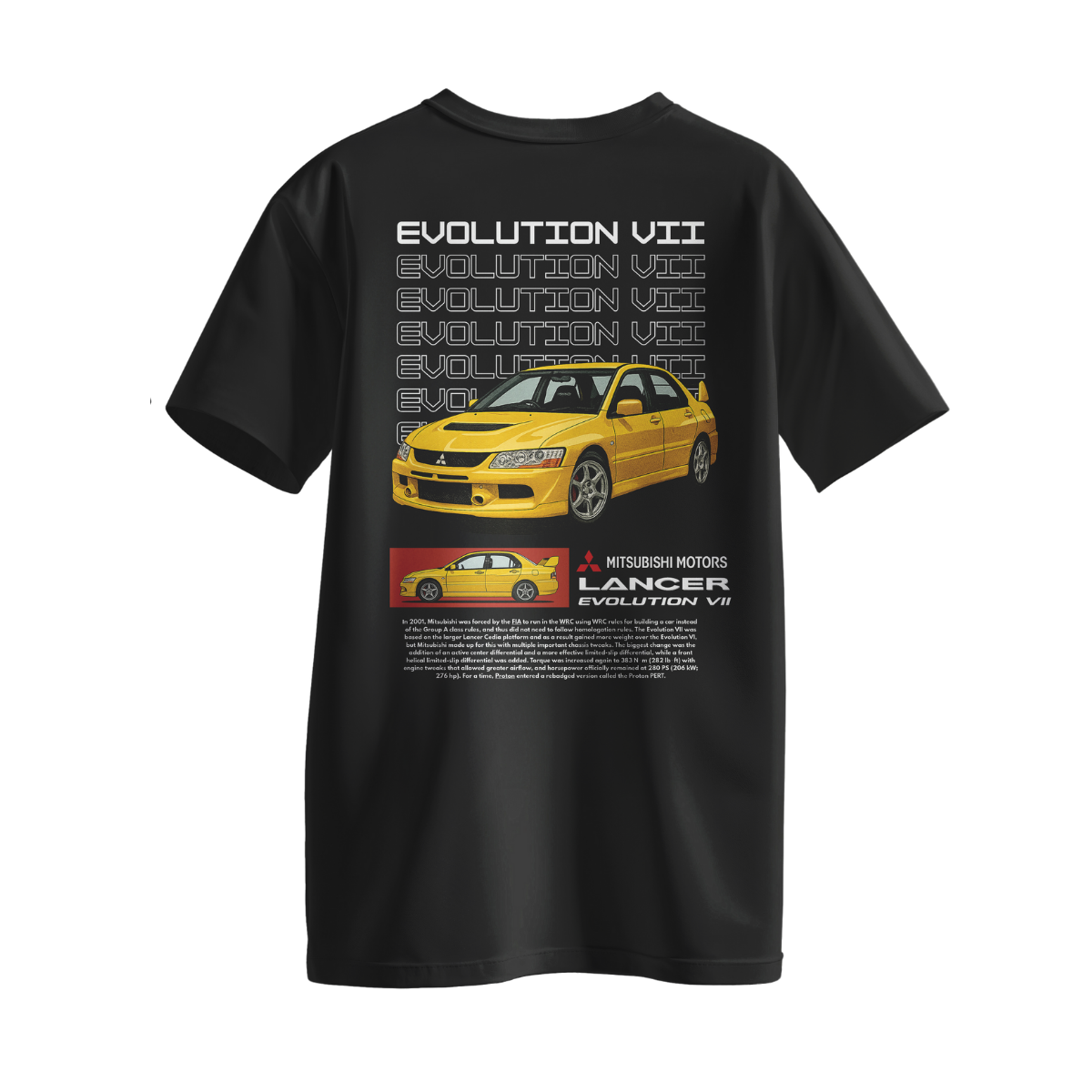 Camiseta Streetwear Automotiva Evolution VII preta