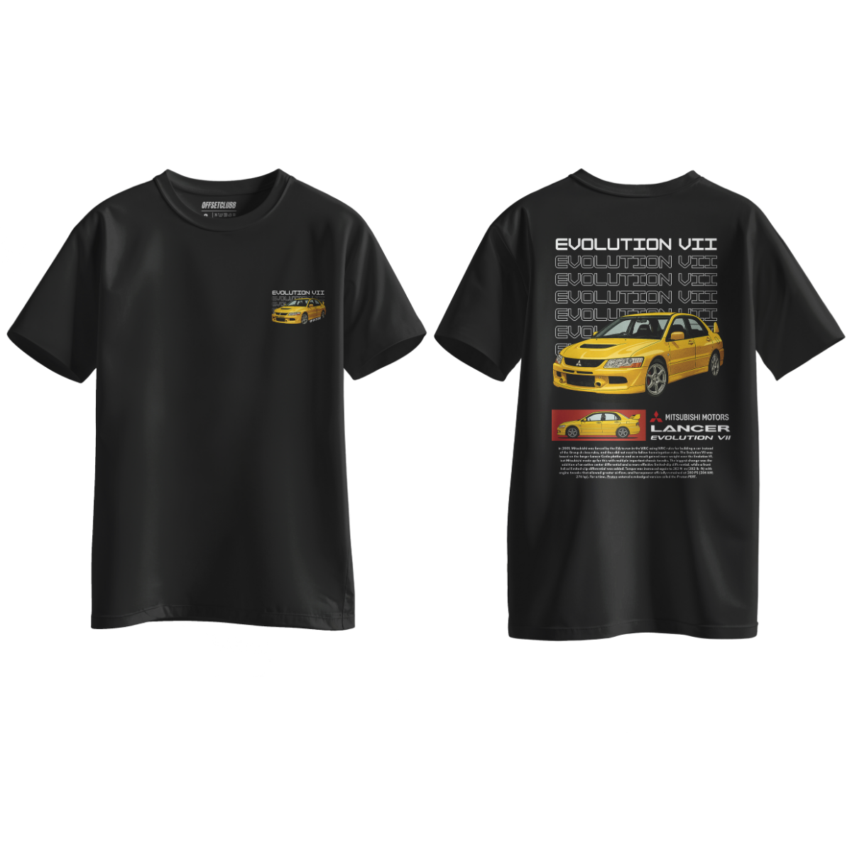 Camiseta Streetwear Automotiva Evolution VII preta