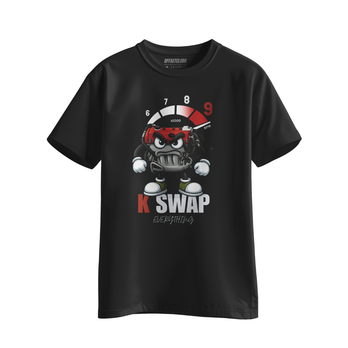 Camiseta Streetwear Automotiva "K Swap" preta
