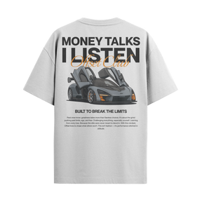 Camiseta Streetwear Automotiva Money Talks I Listen Branca