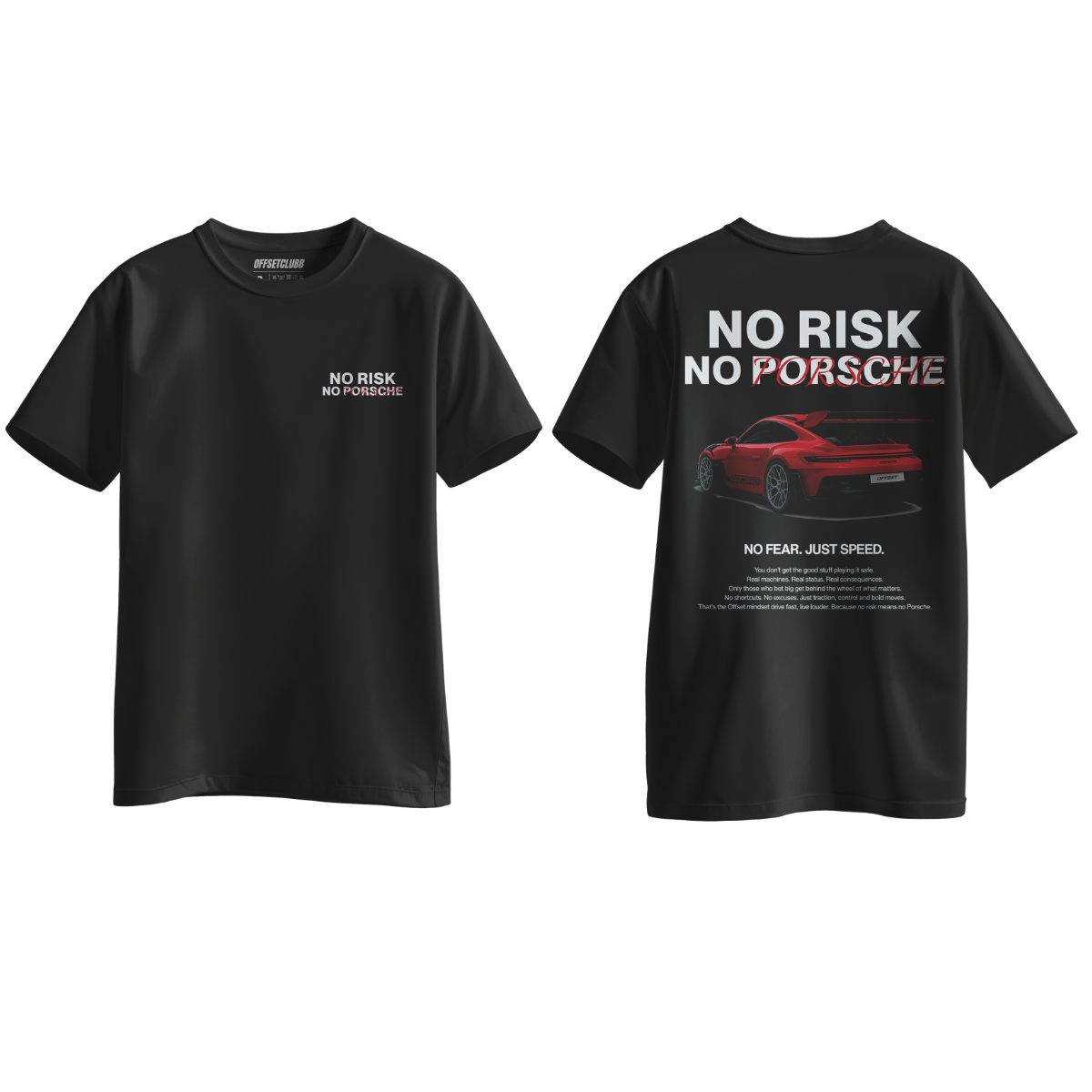 Camiseta Streetwear Automotiva No Risk No Porsche
