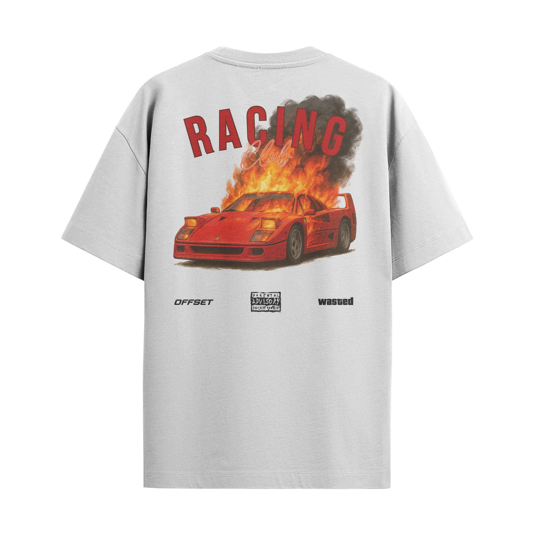 Camiseta Streetwear Automotiva On Fire Racing Club