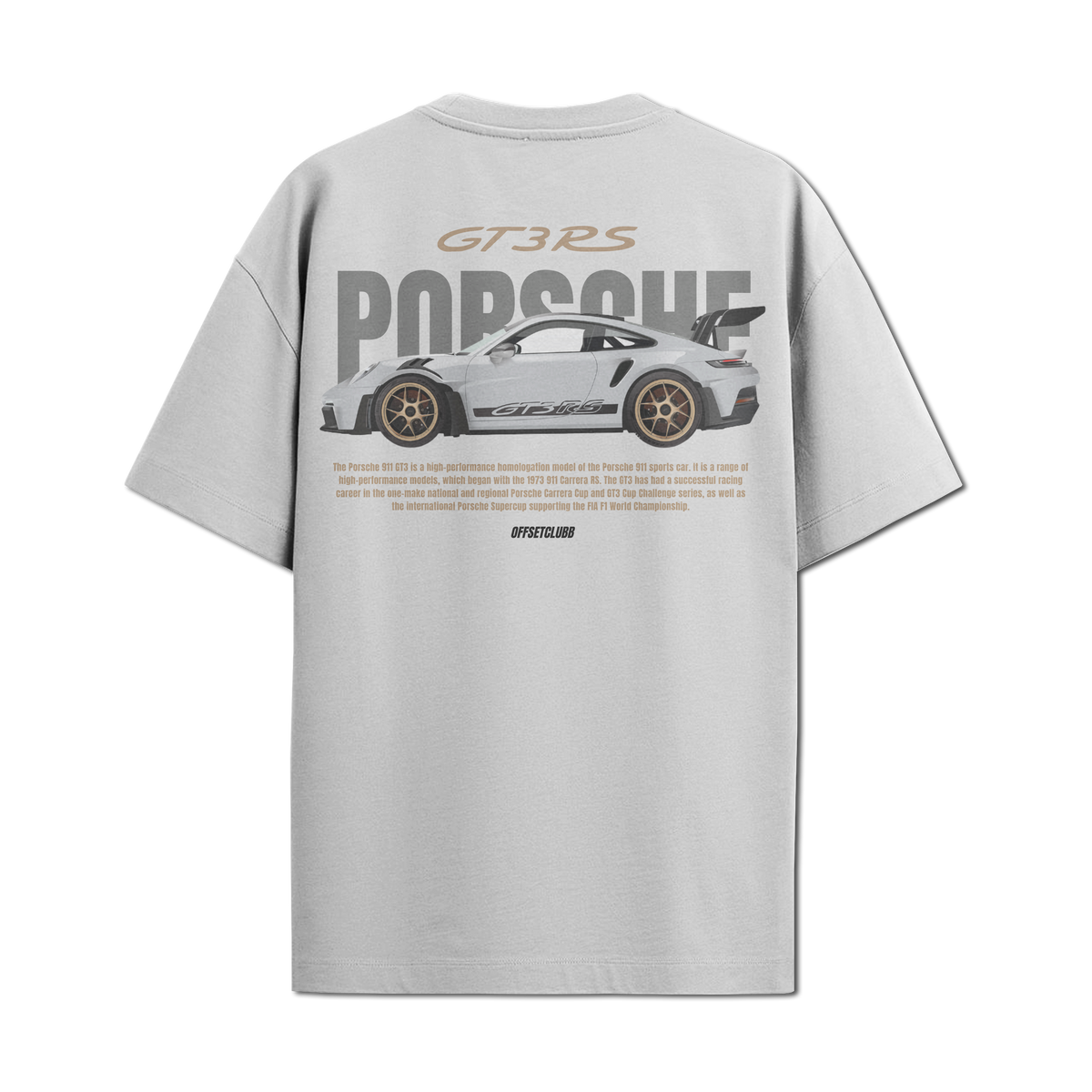 Camiseta Streetwear Automotiva Porsche GT3 RS Goldie