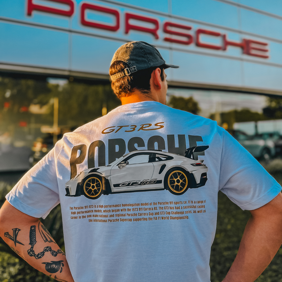 Camiseta Streetwear Automotiva "Porsche GT3 RS Goldie"