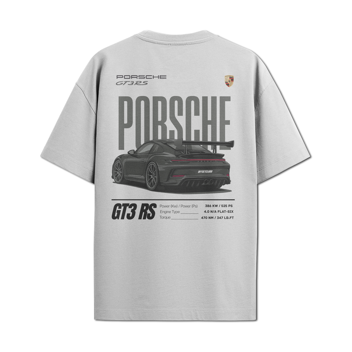 Camiseta Streetwear Automotiva Porsche GT3 RS Monograph