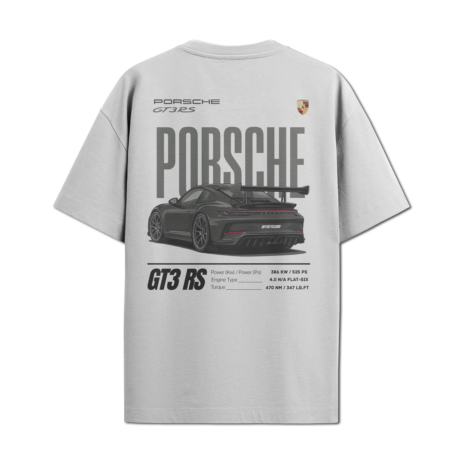 Camiseta Streetwear Automotiva Porsche GT3 RS Monograph