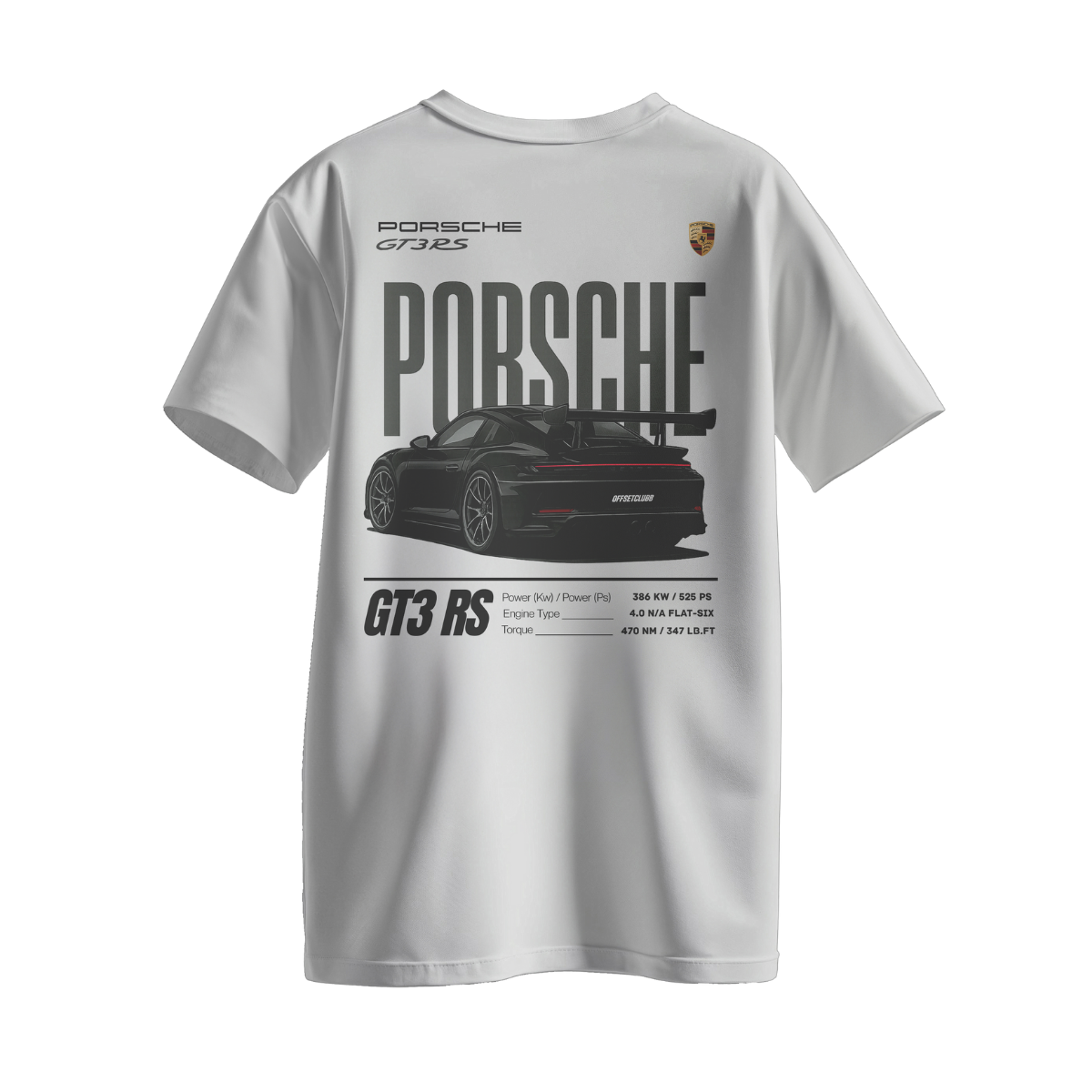 Camiseta Streetwear Automotiva "Porsche GT3 RS Monograph"