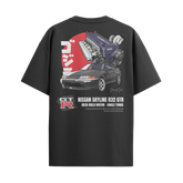 Camiseta Streetwear Automotiva Preta Skyline R32 GTR 
