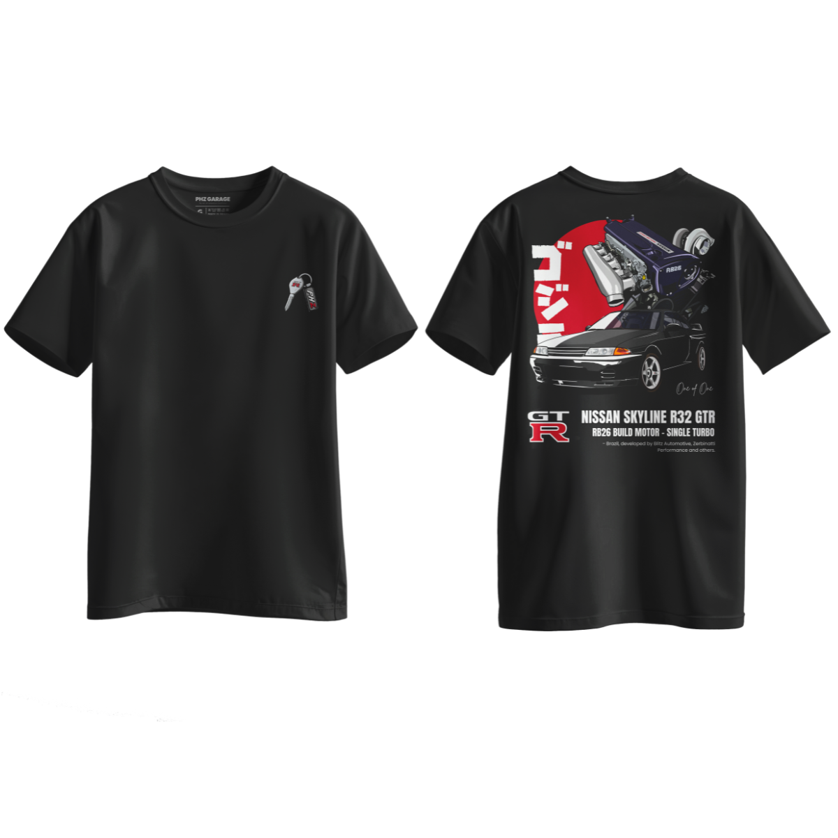 Camiseta Streetwear Automotiva Preta "Skyline R32 GTR"