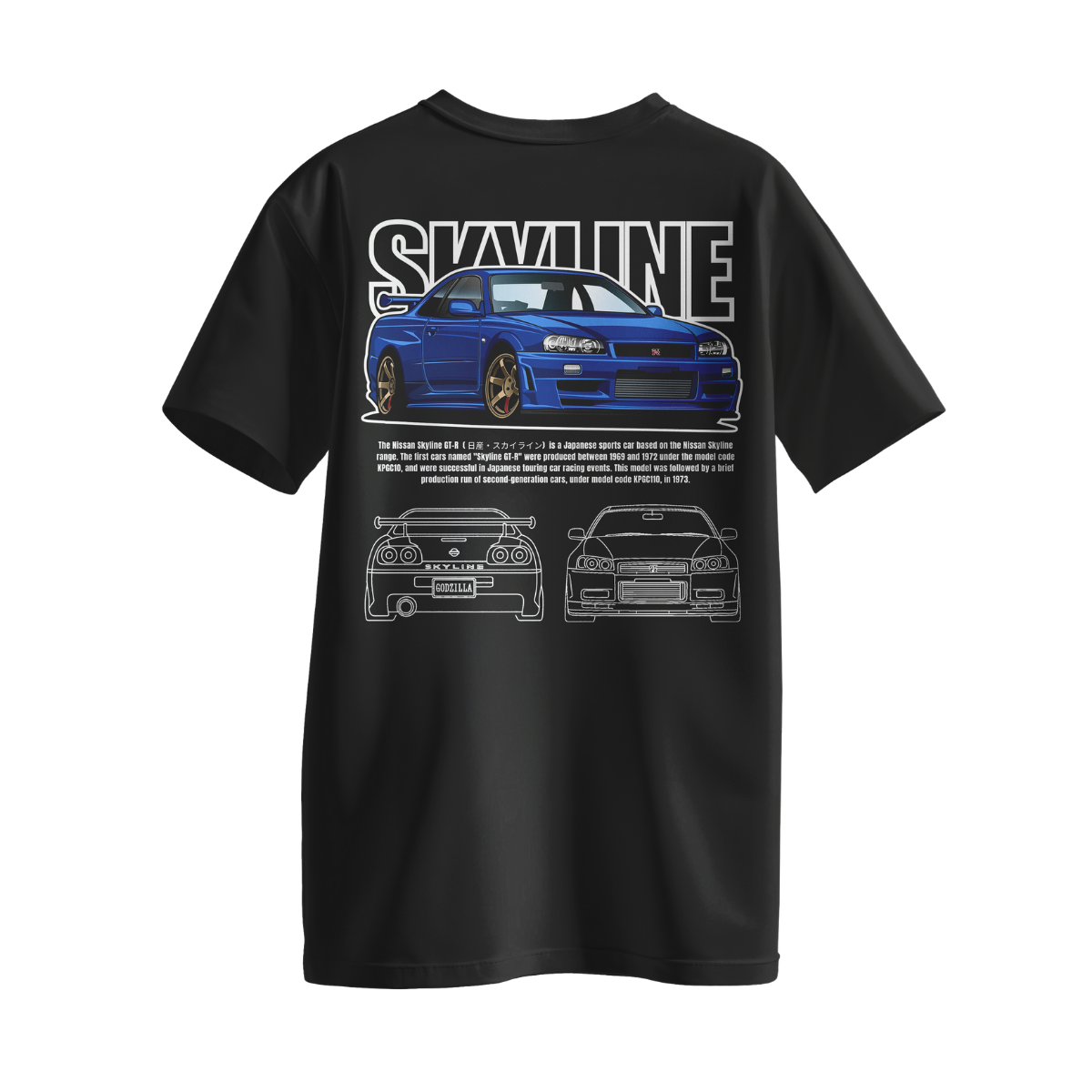Camiseta Streetwear Automotiva "Skyline R34 Concept"