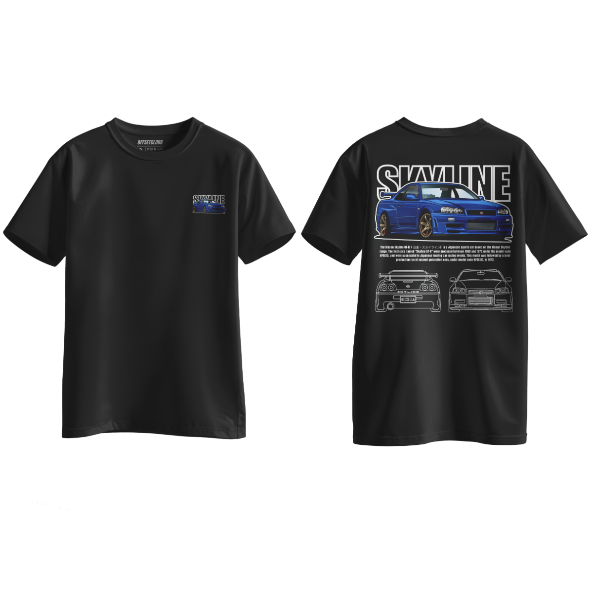 Camiseta Streetwear Automotiva "Skyline R34 Concept"
