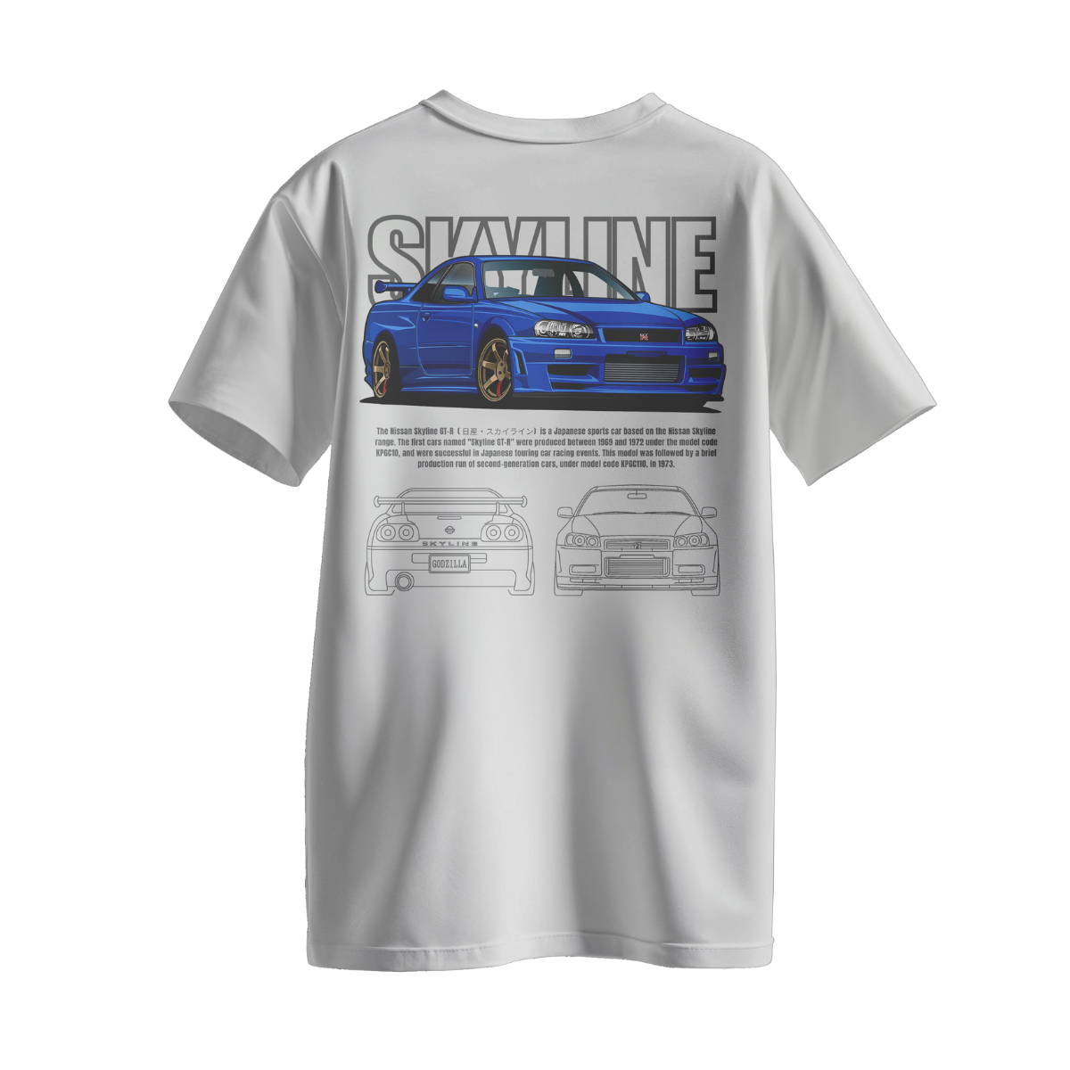Camiseta Streetwear Automotiva "Skyline R34 Concept"