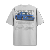 Camiseta Streetwear Automotiva Skyline R34 Concept Branca